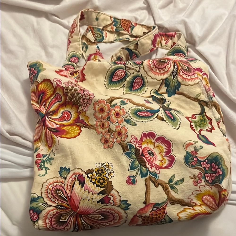 Floral Cream Tote Bag